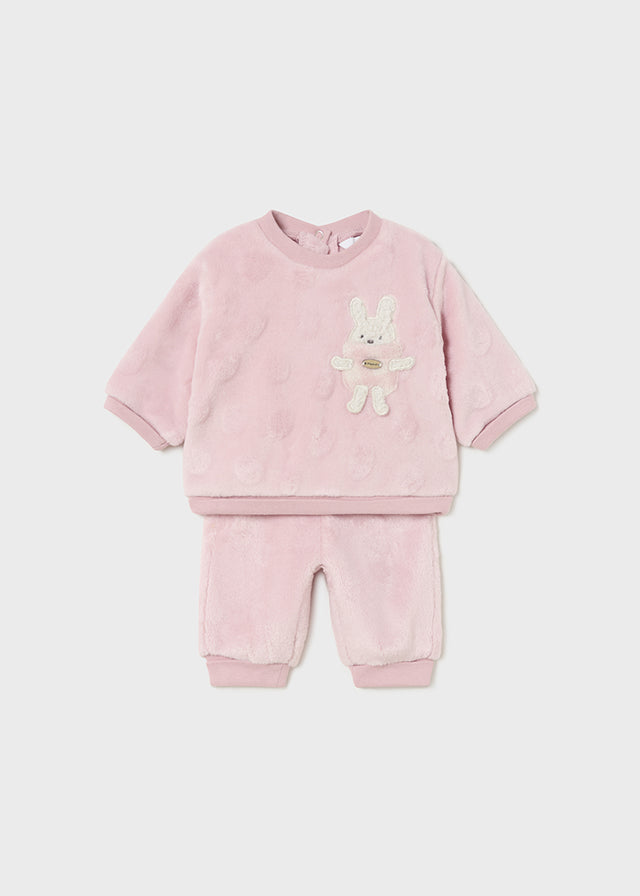 Mayoral Baby Girl Pink Velour Tracksuit Little Darlings Closet