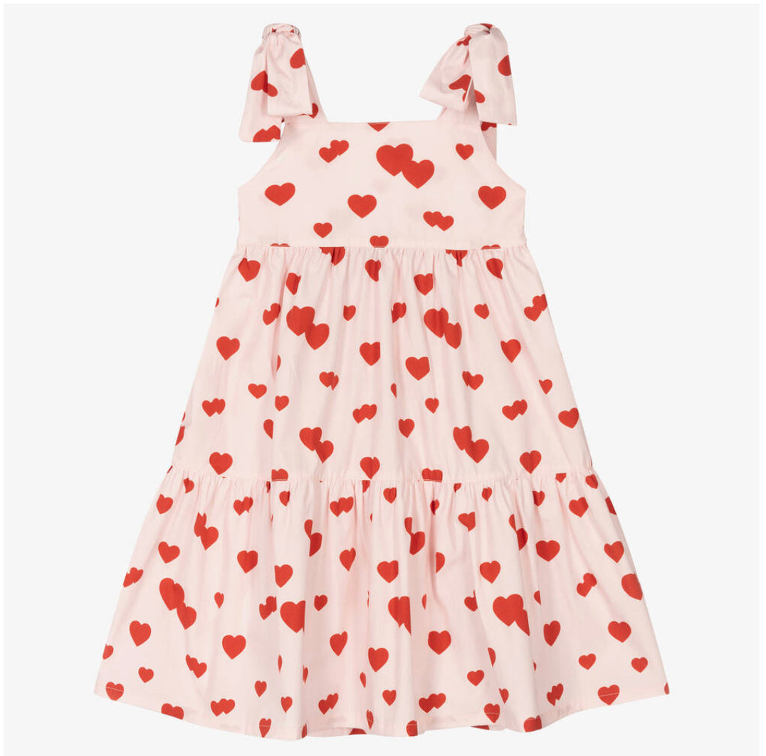 Pink dress red fashion hearts