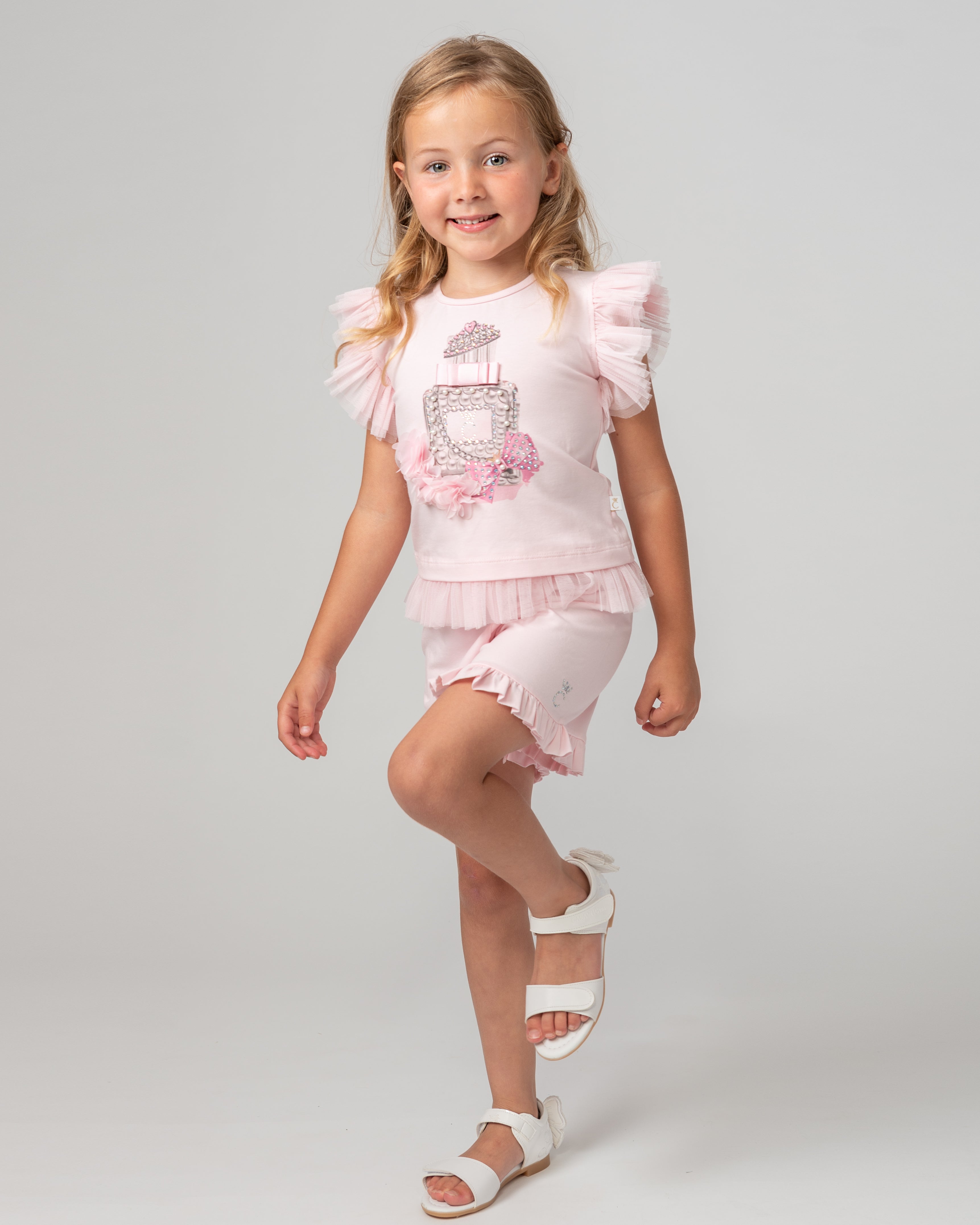 Caramelo Kids Girls Pink Cotton Shorts Set Little Darlings Closet