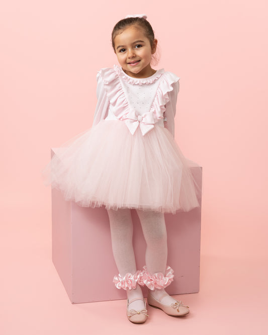 Caramelo Kids Girls Pink Tulle Dress & Hairband Set