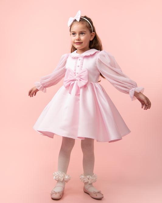 Caramelo Kids Girls Pink Satin Dress Set