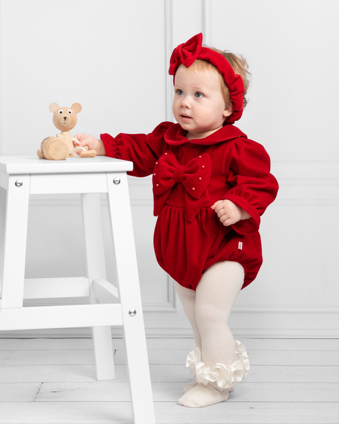 Caramelo Kids Baby Girl Red Romper Set