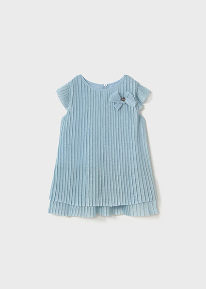 Mayoral Girls Blue Pleated Tulle Dress