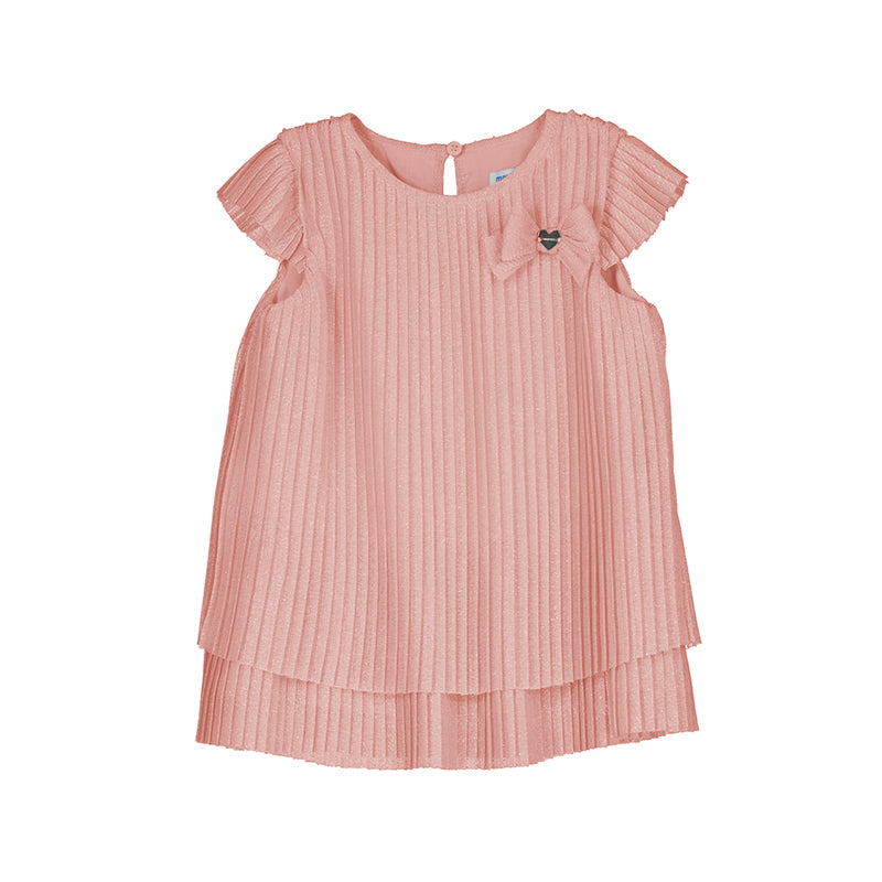 Mayoral Girls Pink Pleated Tulle Dress