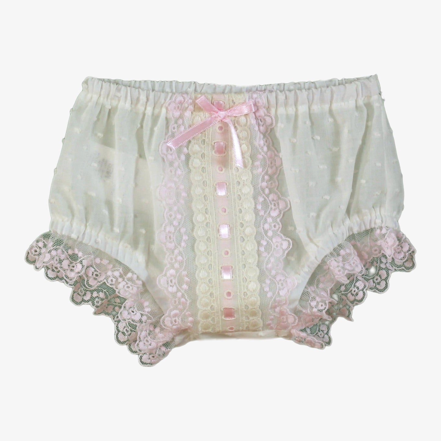 Miranda Baby Girl Pink & Ivory Cotton Jampant Set