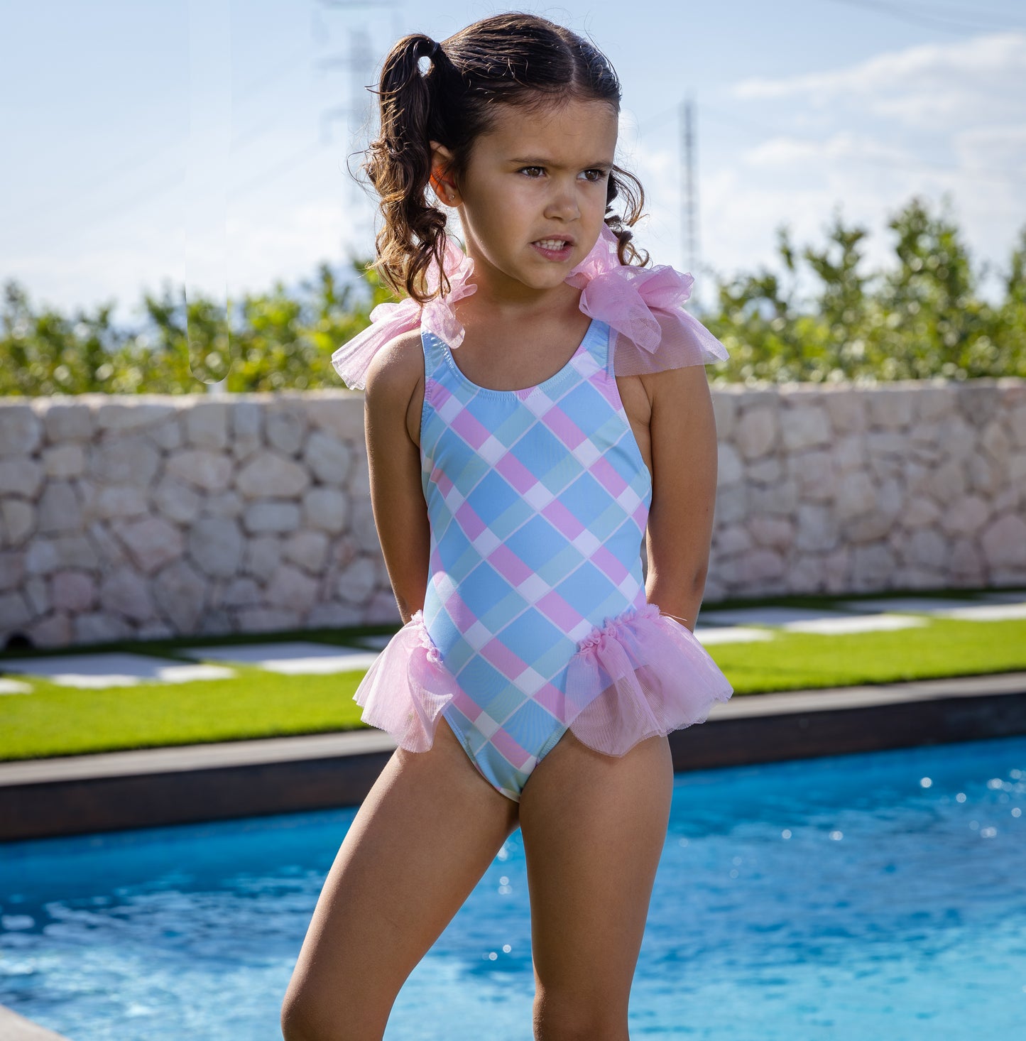 Rochy Girls Pink & Blue Swimsuit