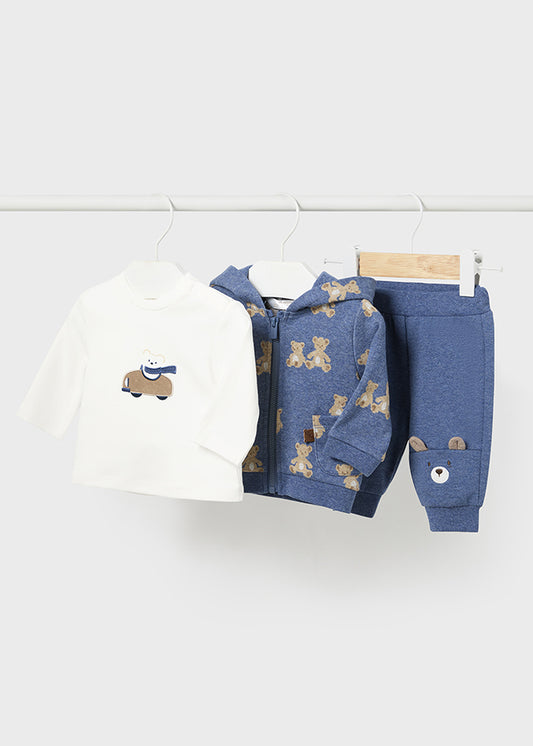 Mayoral Baby Boy Blue Cotton 3 Piece Tracksuit Set