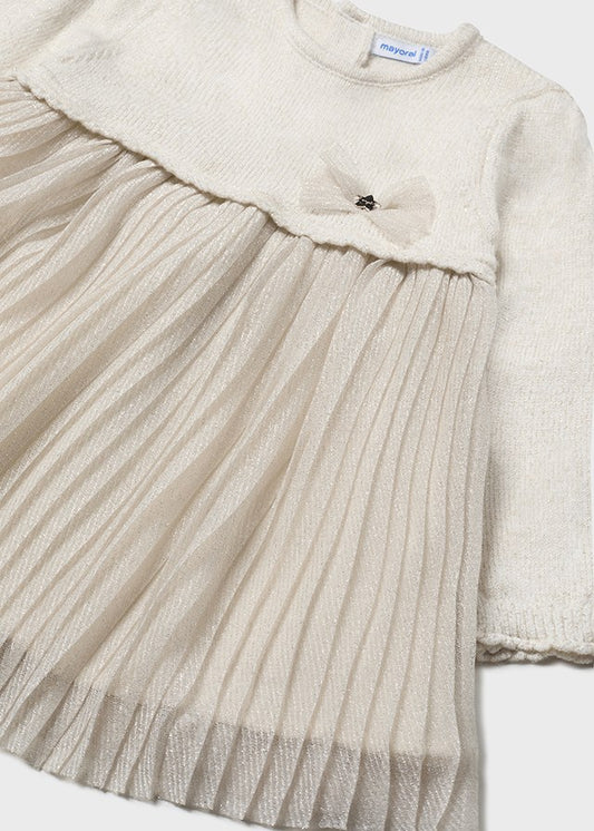 Mayoral Girls Ivory Pleated Skirt Dress