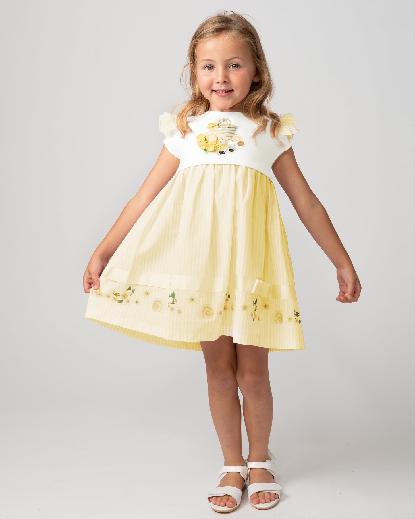 Caramelo Kids Girls Yellow Motif Dress