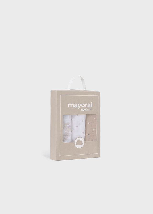 Mayoral Unisex Baby Beige & Ivory Cotton Muslins