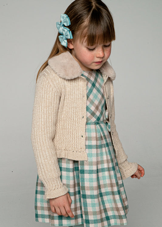 Mayoral Girls Beige Knit Cardigan