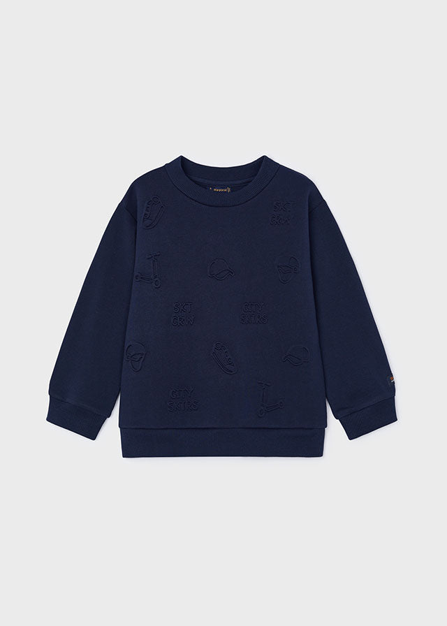 Mayoral Boys Navy Embossed Sweatshirt