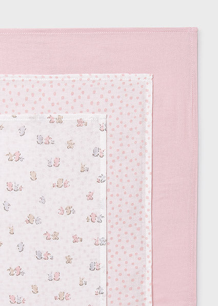 Mayoral Baby Girl Pink Muslins Set of 3