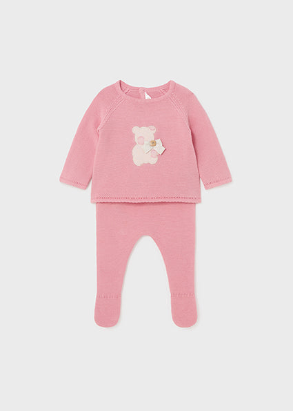 Mayoral Baby Girl Pink Teddy Motif 2 Piece