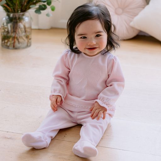 Emile et Rose Ella Baby Girl Velour 2 Piece