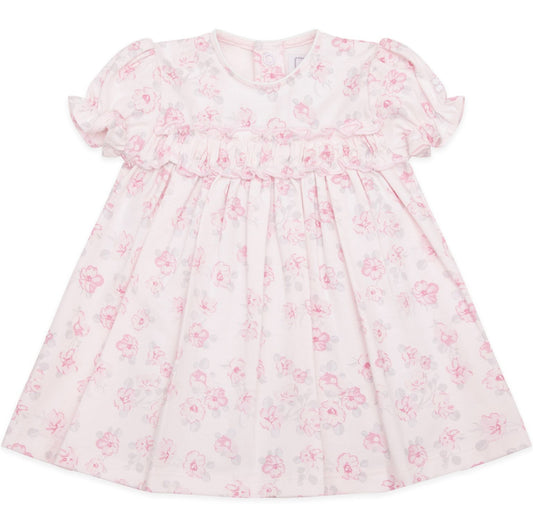 Emile et Rose Janine Baby Girl Pink Floral Cotton Dress