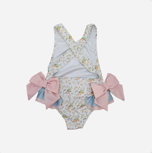 Meraki Girls Floral Print Swimming Costume