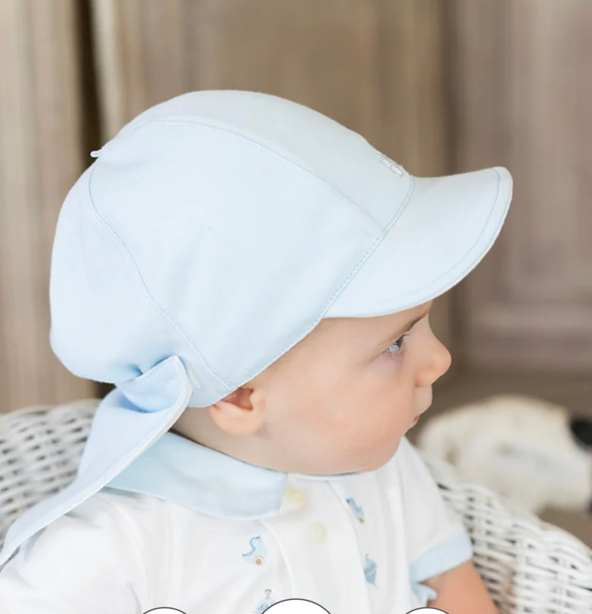 Emile et Rose Baby white Cotton Sunhat