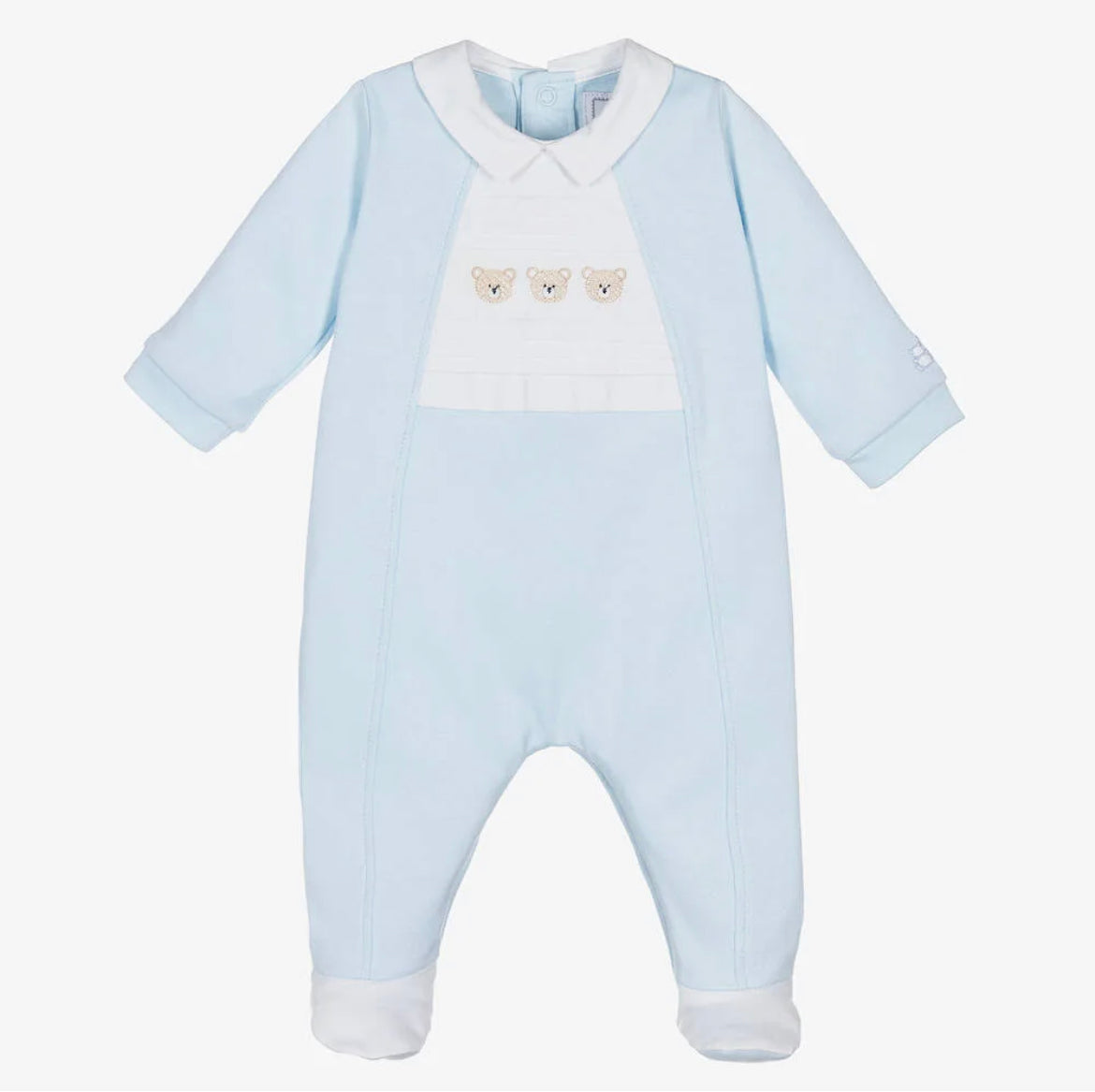 Emile et Rose Baby Boy Blue Teddybear Babygrow