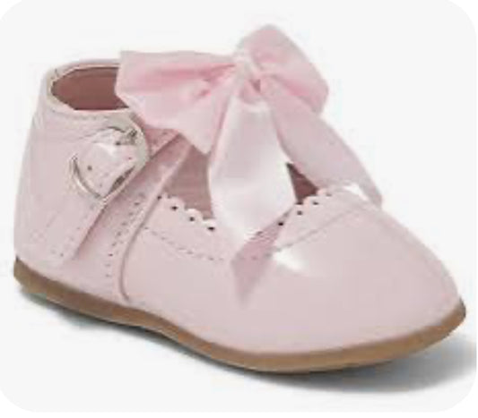 Girls Pink Bow Patent Kylie Shoes