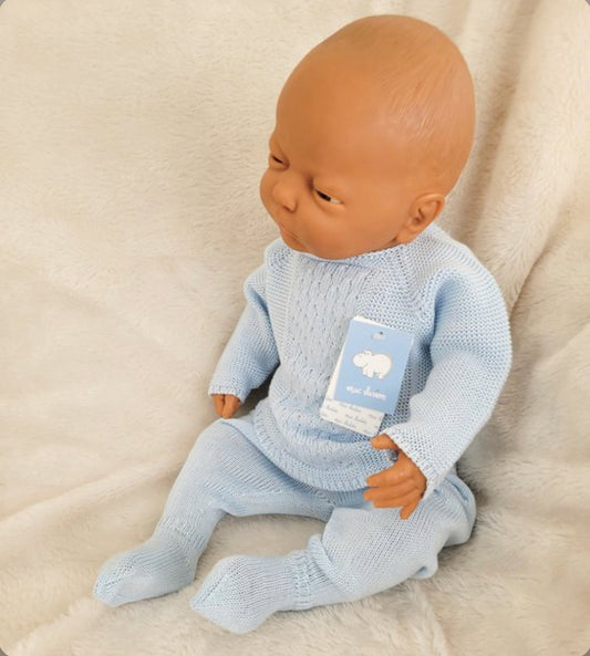 Mac Ilusion Baby Boy Blue Knit 2 Piece