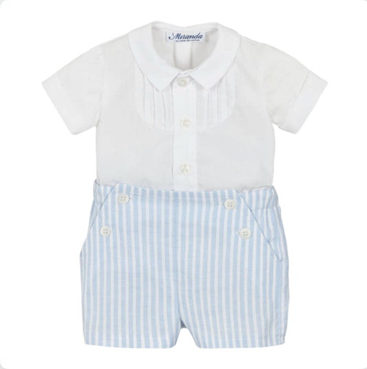 Miranda Baby Boy Blue & White Shorts Set