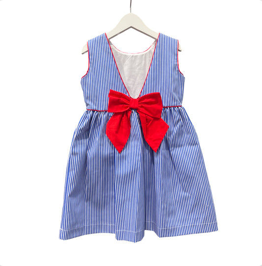 Meraki Girls Blue Stripe Dress