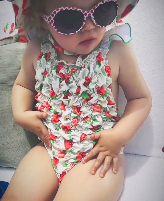 Meraki Girls Strawberry Print Swimsuit