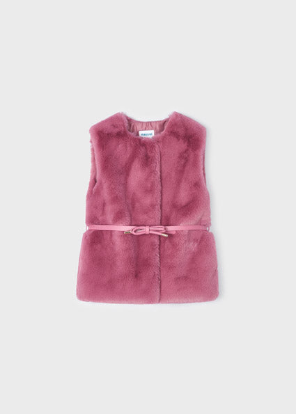 Mayoral Girls Pink Faux Fur Gilet