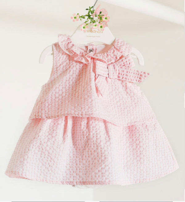 Minibanda Baby Girl Pink Cotton Dress – Little Darlings Closet