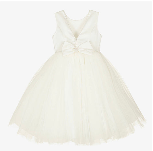 Sarah Louise Girls Ivory Satin & Tulle Occasion Dress