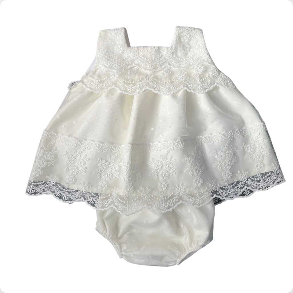 Lor Miral Girls Ivory Lace Dress – Little Darlings Closet